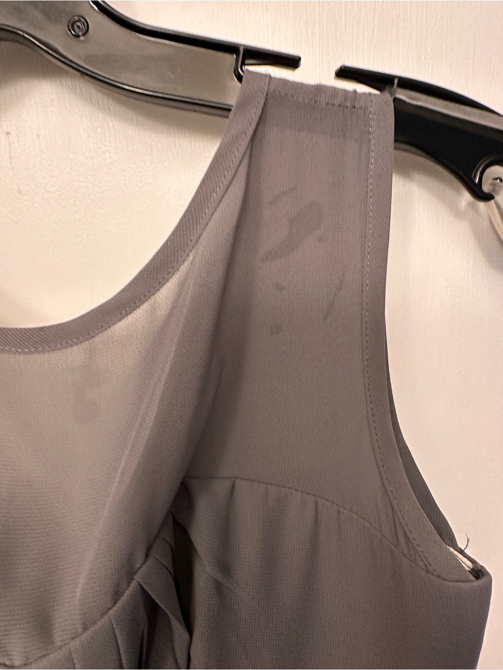 ⭐️ JJs House Small Gray Pleated Chiffon Midi Dress with Defined Waist - Picture 6 of 11